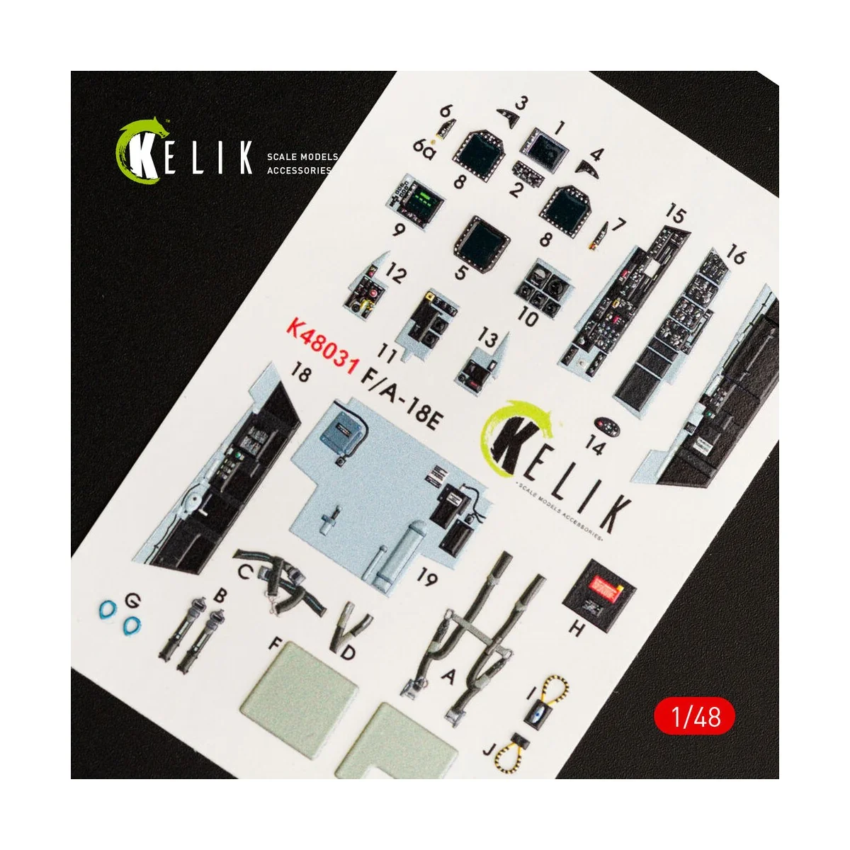 F/A-18E Super Hornet interior 3D decals for MENG kit, 1/48 - Kelik ...