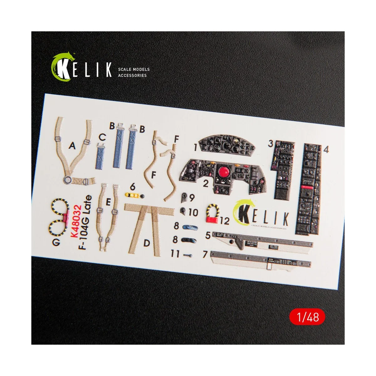 F-104G Starfighter late type interior 3D decals for Hasegawa kit, 1... F-104G Starfighter late type interior 3D decals for Hasegawa kit, 1...