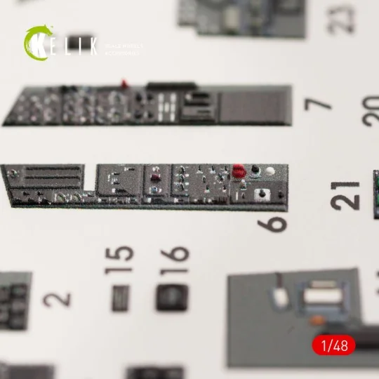 F/A-18B Hornet interior 3D decals for Kinetic kit, 1/48 - Kelik K48033 F/A-18B Hornet interior 3D decals for Kinetic kit, 1/48 - Kelik K48033