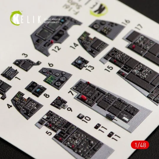 F-16I Sufa interior 3D decals for Kinetic kit - Kelik K48038