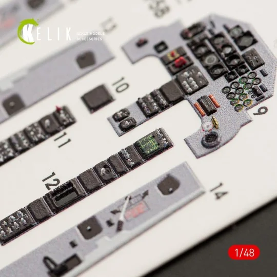 F-5B Freedom Fighter interior 3D decals for Kinetic kit, 1/48 - Kel... F-5B Freedom Fighter interior 3D decals for Kinetic kit, 1/48 - Kel...