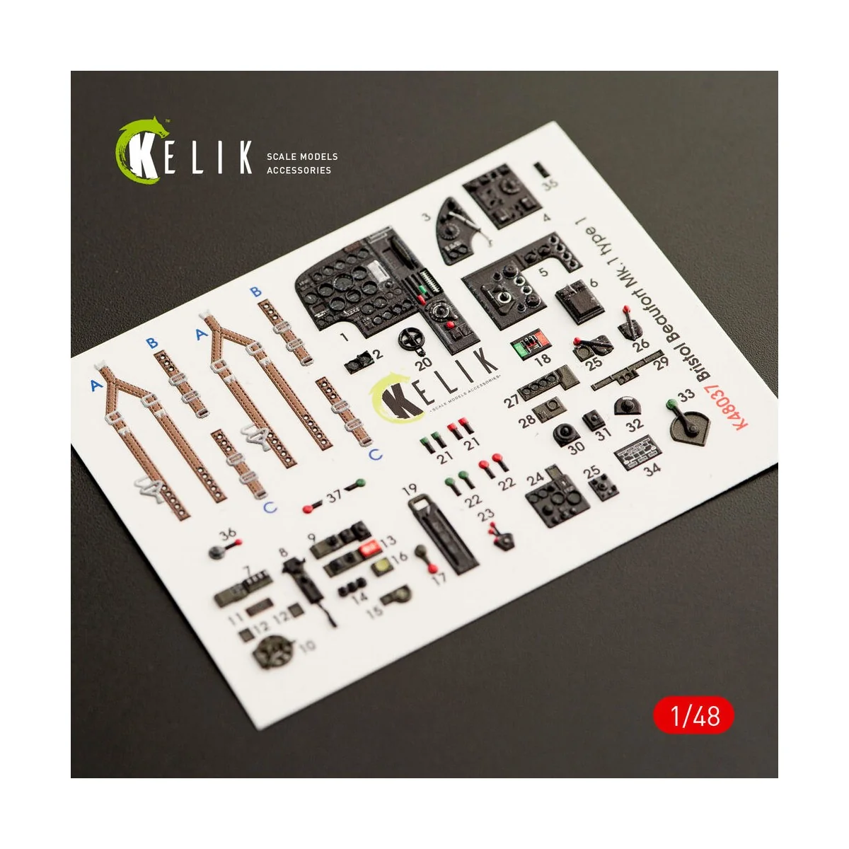 Bristol Beaufort Mk.1 type 1 interior 3D decals for ICM kit, 1/48 -...