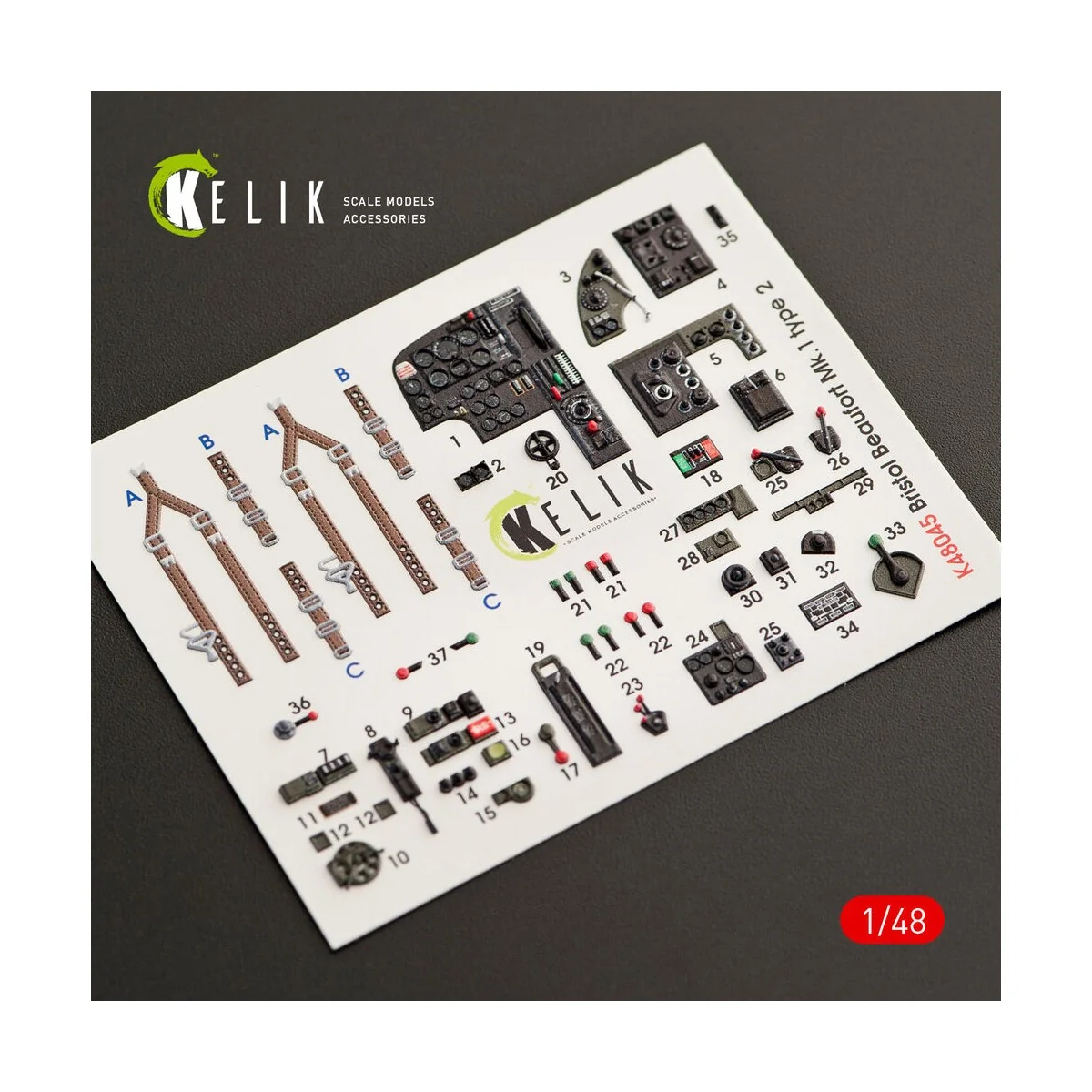 Bristol Beaufort Mk.1 type 2 interior 3D decals for ICM kit - Kelik...