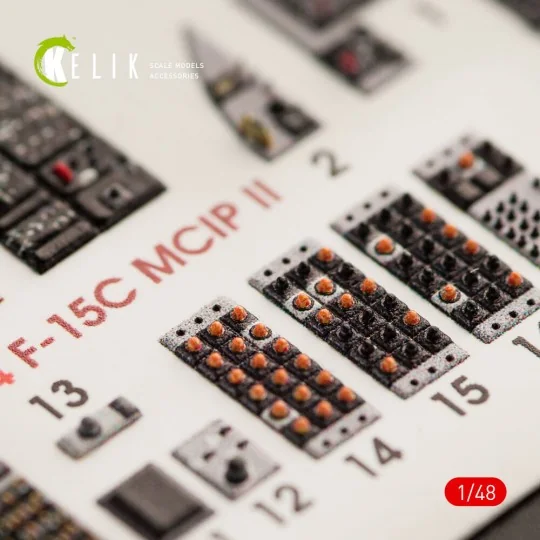 F-15C MSIP II Eagle interior 3D decals for GWH kit - Kelik K48044 F-15C MSIP II Eagle interior 3D decals for GWH kit - Kelik K48044