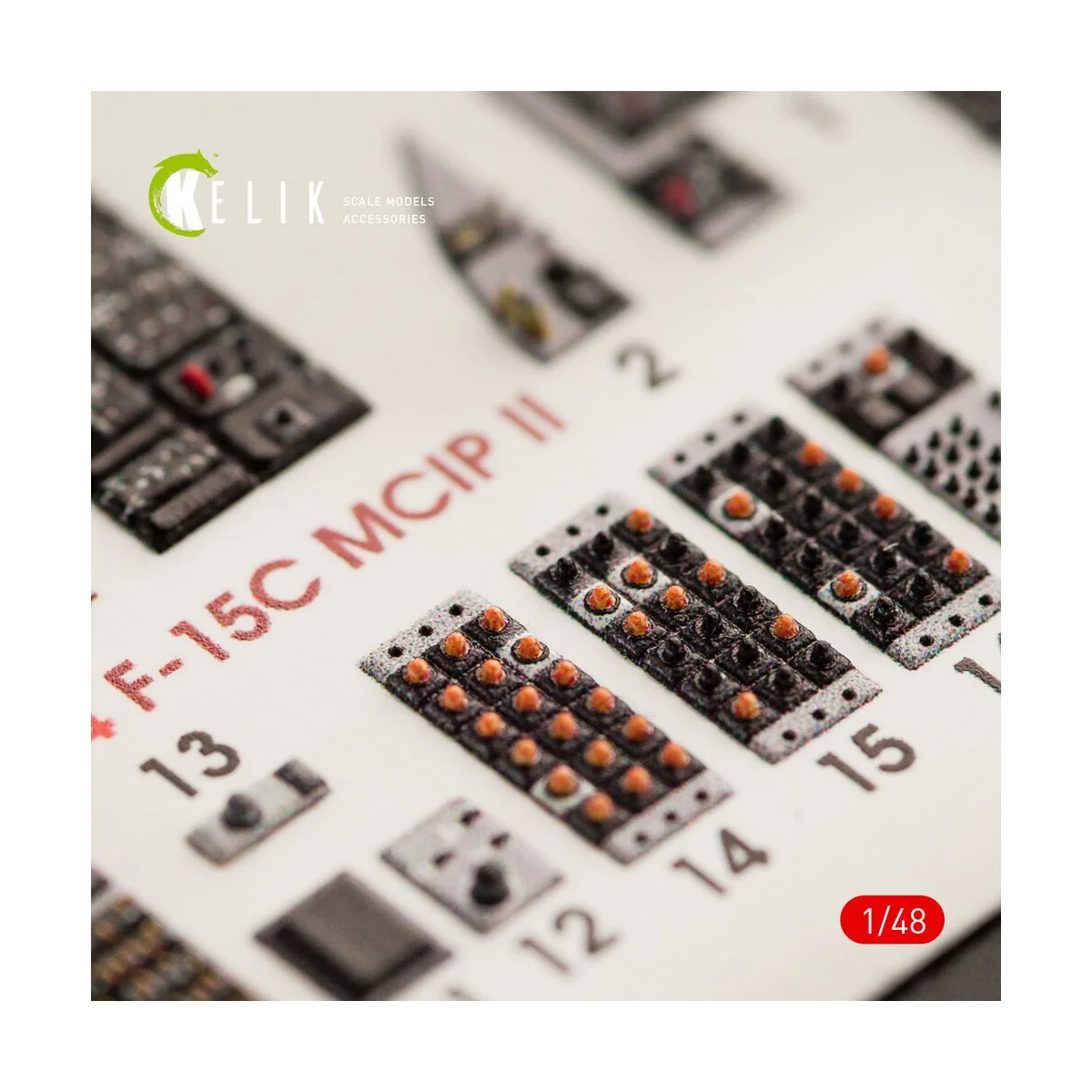 F-15C MSIP II Eagle interior 3D decals for GWH kit, 1/48 - Kelik K4...
