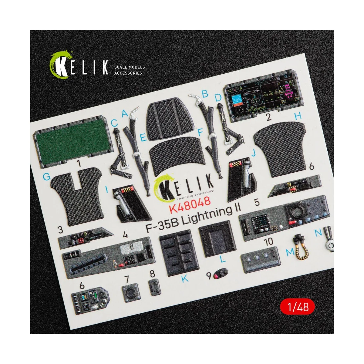 F-35B Lightning II interior 3D decals for Kitty Hawk / Zimimodel ki...