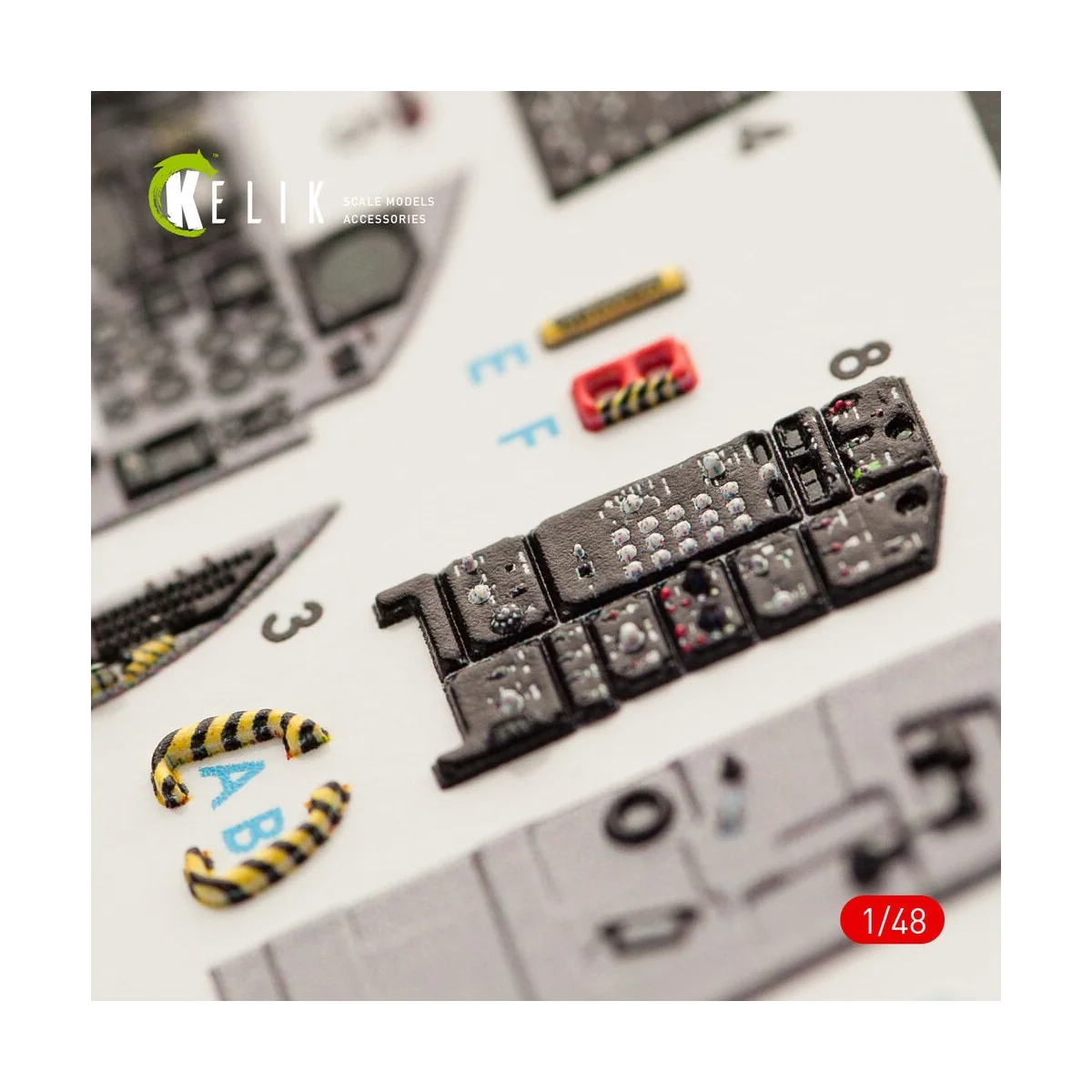 F-15C MSIP II Eagle interior 3D decals for GWH kit, 1/48 - Kelik K4...