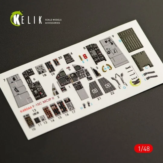 F-15C MSIP II Eagle interior 3D decals for GWH kit, 1/48 - Kelik K4...