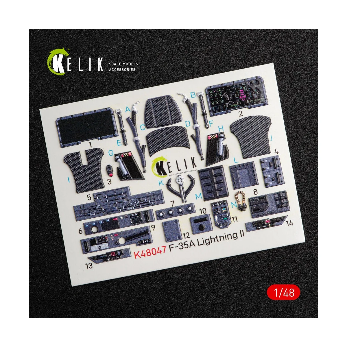 F-35A Lightning II interior 3D decals for Kitty Hawk / Zimimodel ki...