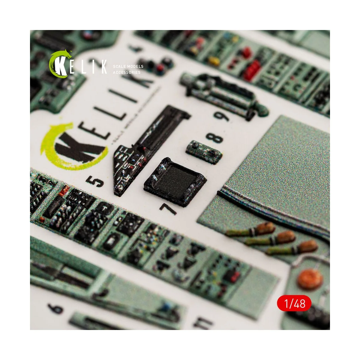 SU-27 Flanker interior 3D decals for GWH kit, 1/48 - Kelik K48051