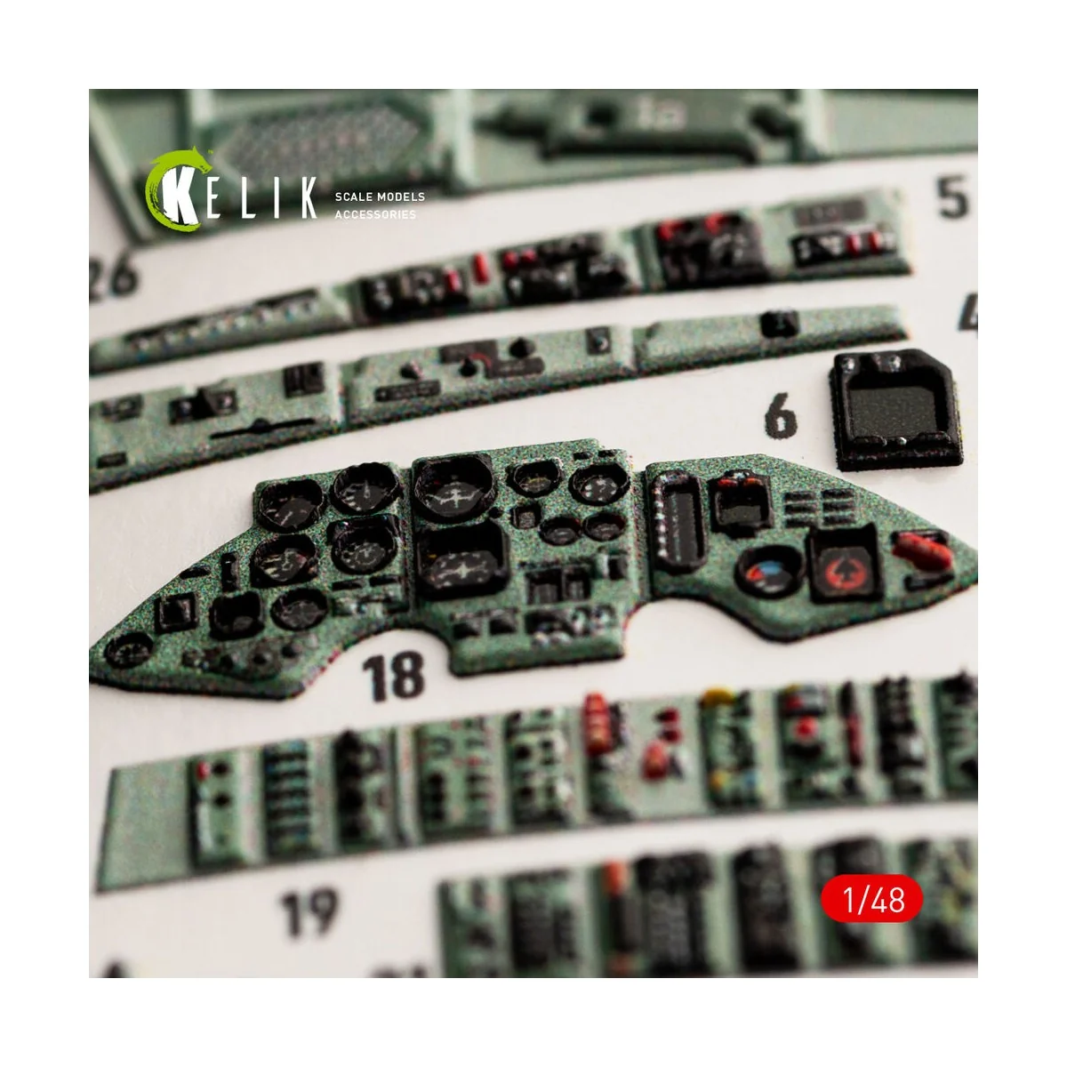 SU-27UB Flanker interior 3D decals for GWH kit - Kelik K48052