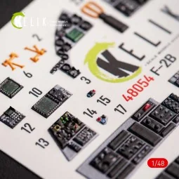 JASDF F-2B interior 3D decals for Hasegawa kit, 1/48 - Kelik K48054