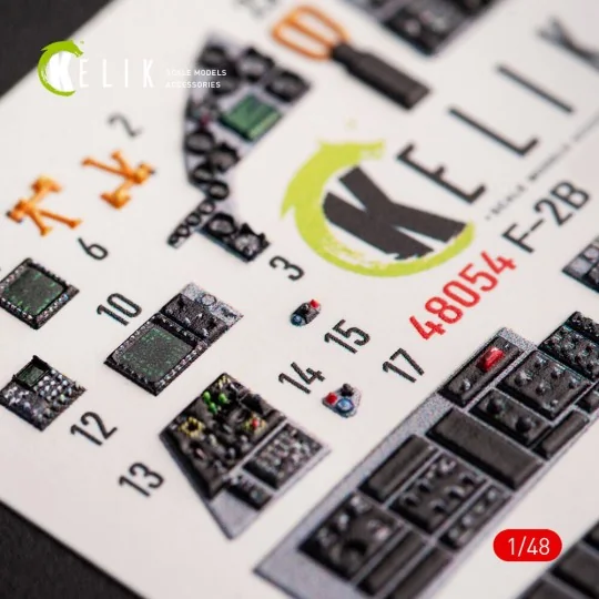 JASDF F-2B interior 3D decals for Hasegawa kit - Kelik K48054