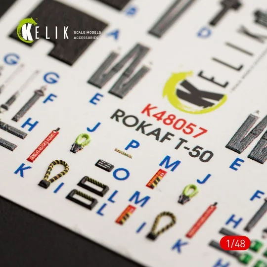 T-50 ROKAF interior 3D decals for Academy kit, 1/48 - Kelik K48057