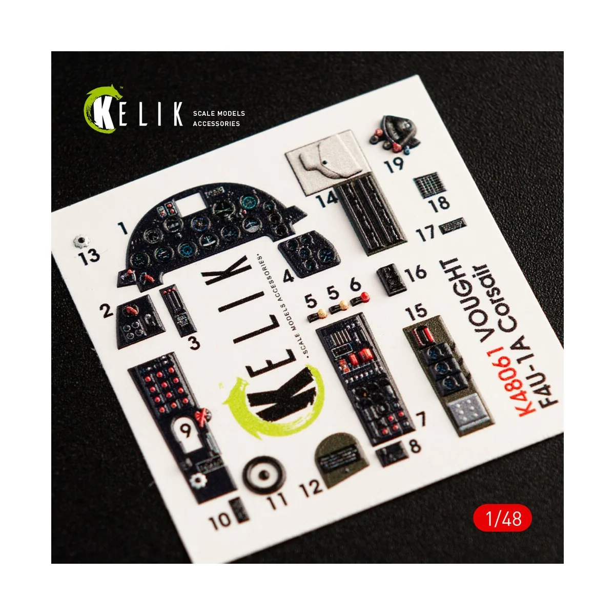 F4U-1A Corsair interior 3D decals for Tamiya kit, 1/48 - Kelik K48061
