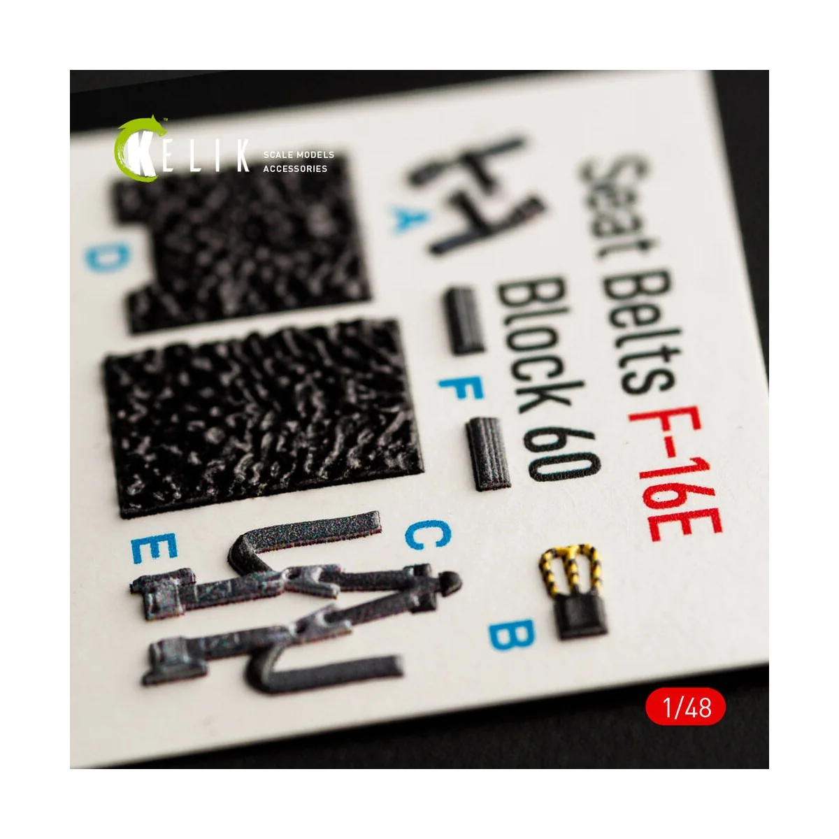 F-16E Desert Vipers Block 60 interior 3D decals for Kinetic kit, 1/...