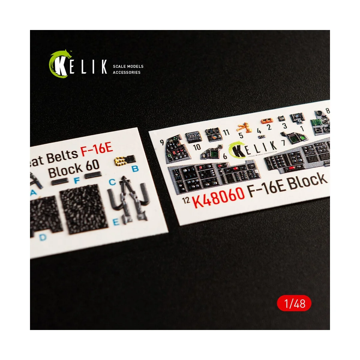 F-16E Desert Vipers Block 60 interior 3D decals for Kinetic kit - K... F-16E Desert Vipers Block 60 interior 3D decals for Kinetic kit - K...