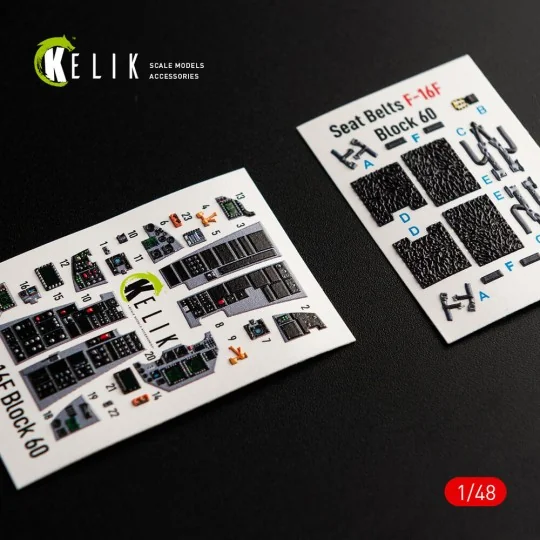 F-16F Desert Vipers Block 60 interior 3D decals for Kinetic kit - K... F-16F Desert Vipers Block 60 interior 3D decals for Kinetic kit - K...