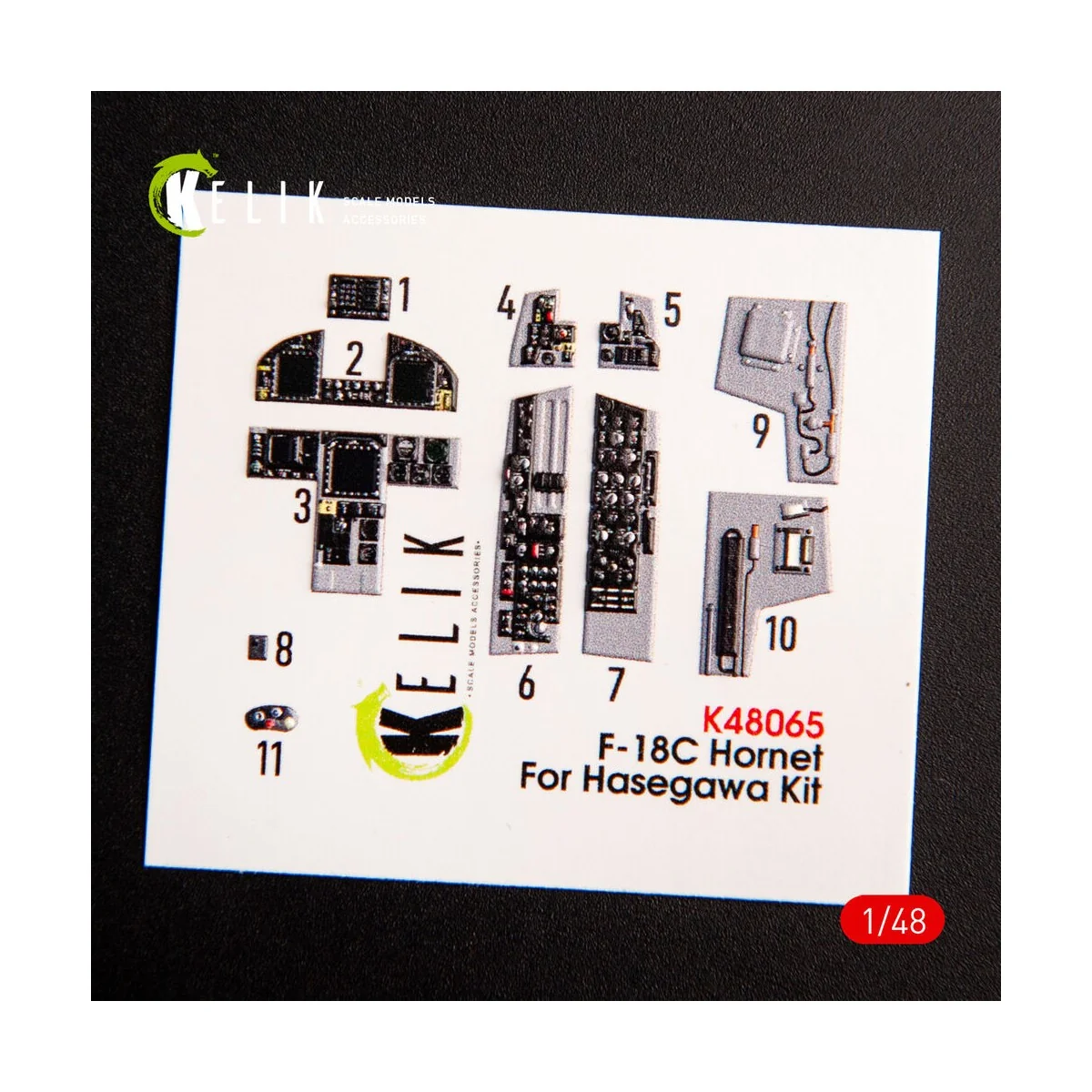 F-18C Hornet interior 3D decals for Hasegawa kit, 1/48 - Kelik K48065