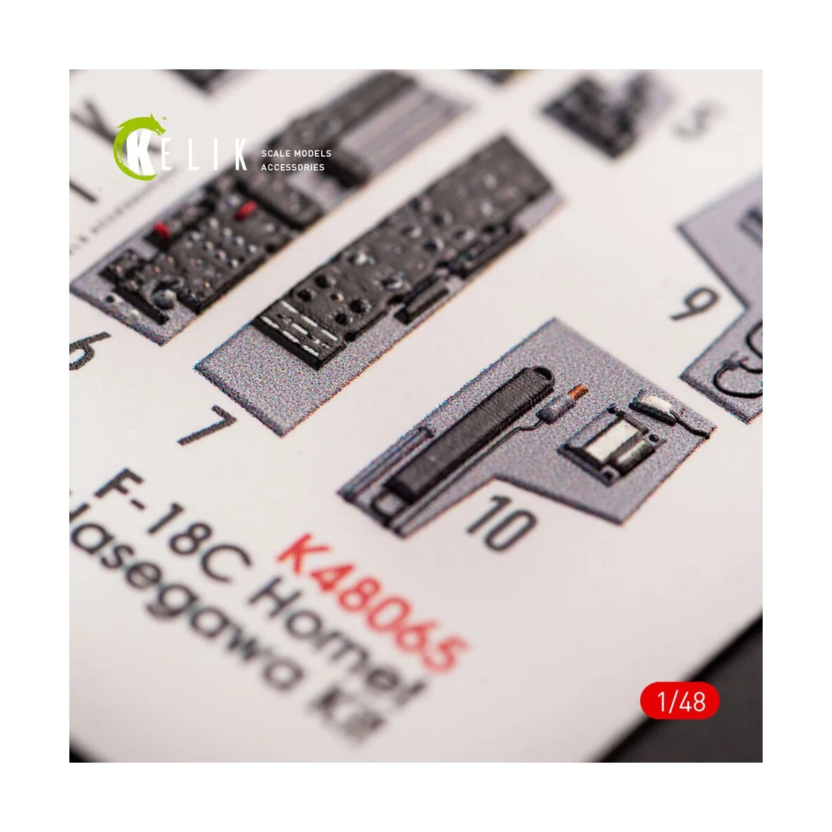 F-18C Hornet interior 3D decals for Hasegawa kit, 1/48 - Kelik K48065