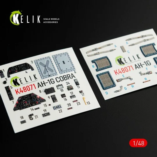 AH-1G interior 3D decals forICM/SpecialHobby kit, 1/48 - Kelik K48071