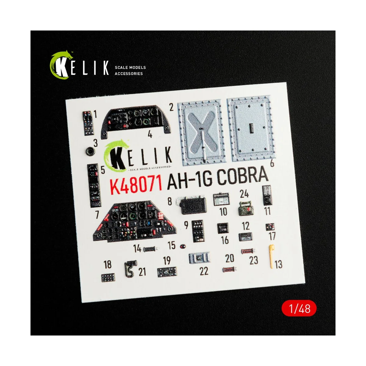 AH-1G interior 3D decals forICM/SpecialHobby kit, 1/48 - Kelik K48071