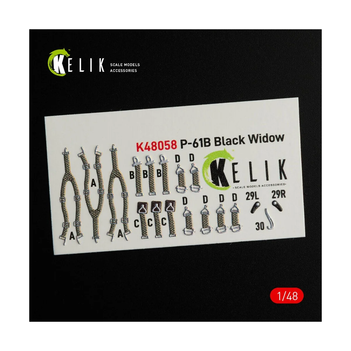 P-61B 'Black Widow' interior 3D decals for GWH kit - Kelik K48058