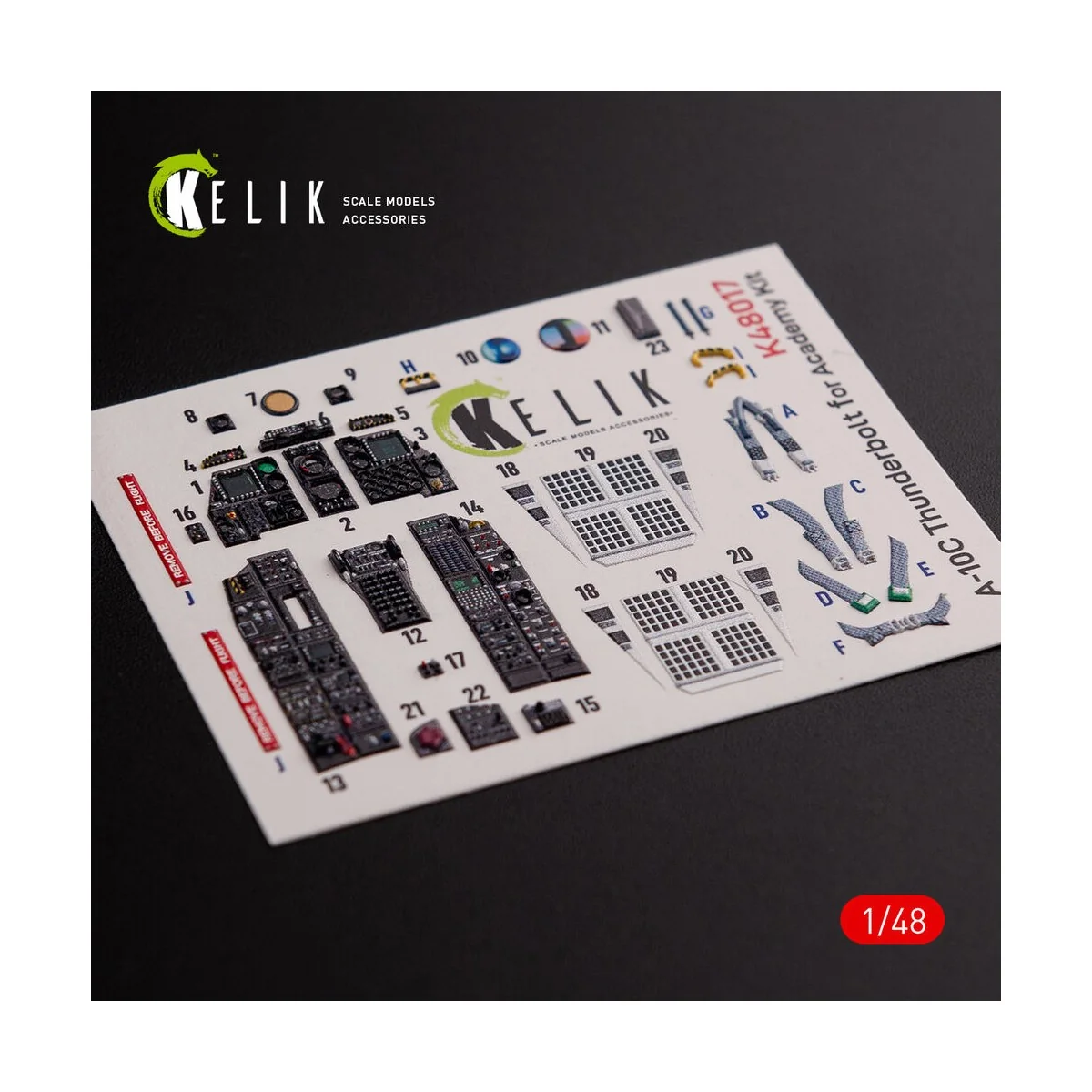 A-10C Thunderbolt interior 3D decals for Academy kit, 1/48 - Kelik ...