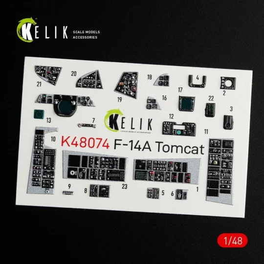 F-14A Tomcat interior 3D decals for Italeri kit, 1/48 - Kelik K48074 F-14A Tomcat interior 3D decals for Italeri kit, 1/48 - Kelik K48074