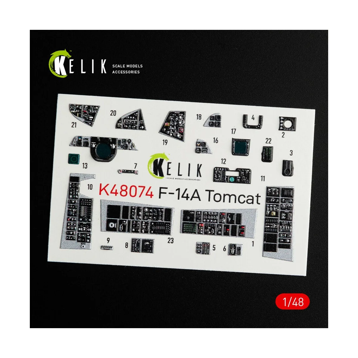 F-14A Tomcat interior 3D decals for Italeri kit - Kelik K48074