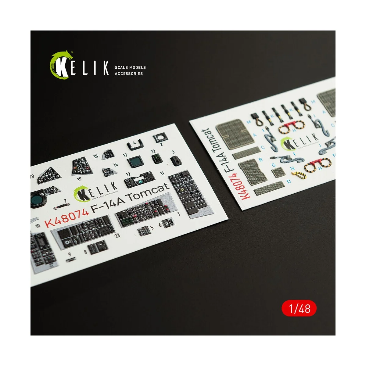 F-14A Tomcat interior 3D decals for Italeri kit, 1/48 - Kelik K48074 F-14A Tomcat interior 3D decals for Italeri kit, 1/48 - Kelik K48074