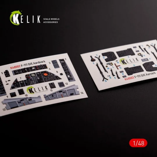 F-111 D/E Aardvark interior 3D decals for HobbyBoss kit, 1/48 - Kel...