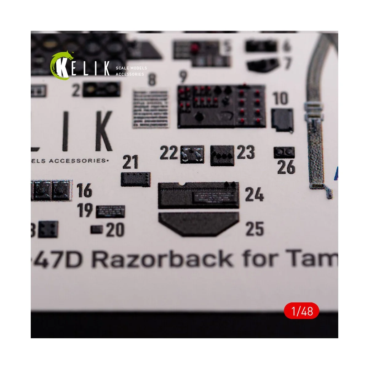 P-47D Razorback interior 3D decals for Tamiya kit, 1/48 - Kelik K48015