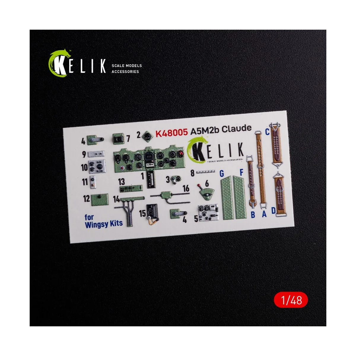 A5M2B Claude interior 3D decals for WingsyKits kit - Kelik K48005 A5M2B Claude interior 3D decals for WingsyKits kit - Kelik K48005