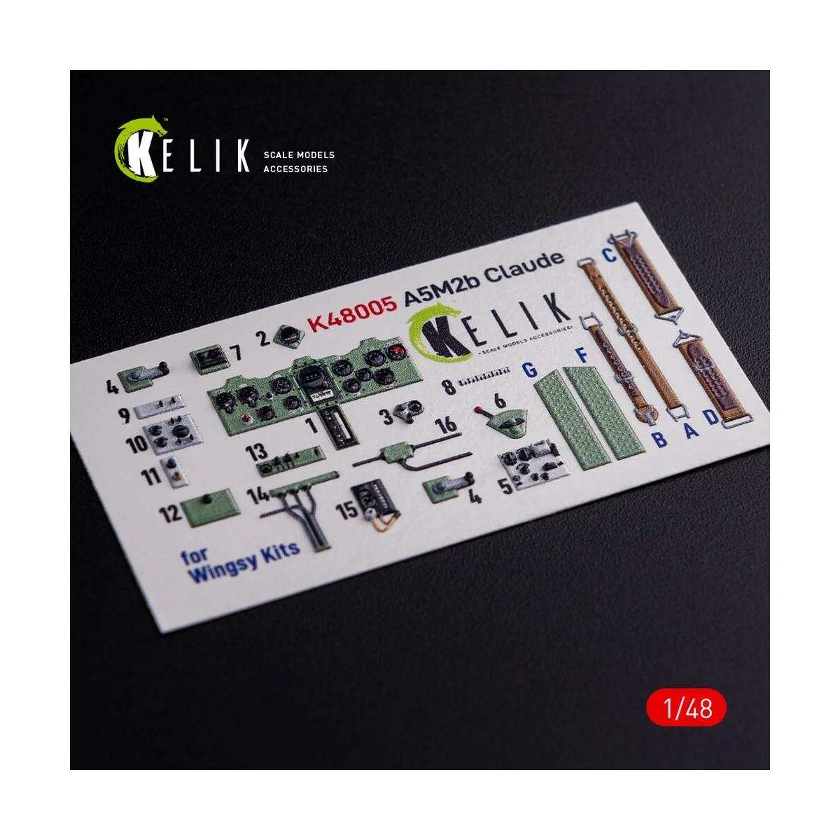 A5M2B Claude interior 3D decals for WingsyKits kit - Kelik K48005 A5M2B Claude interior 3D decals for WingsyKits kit - Kelik K48005
