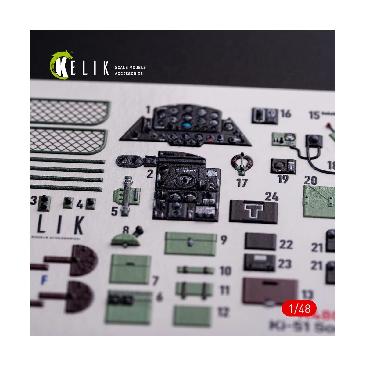 Ki-51 Sonia interior 3D decals for WingsyKits kit, 1/48 - Kelik K48077 Ki-51 Sonia interior 3D decals for WingsyKits kit, 1/48 - Kelik K48077