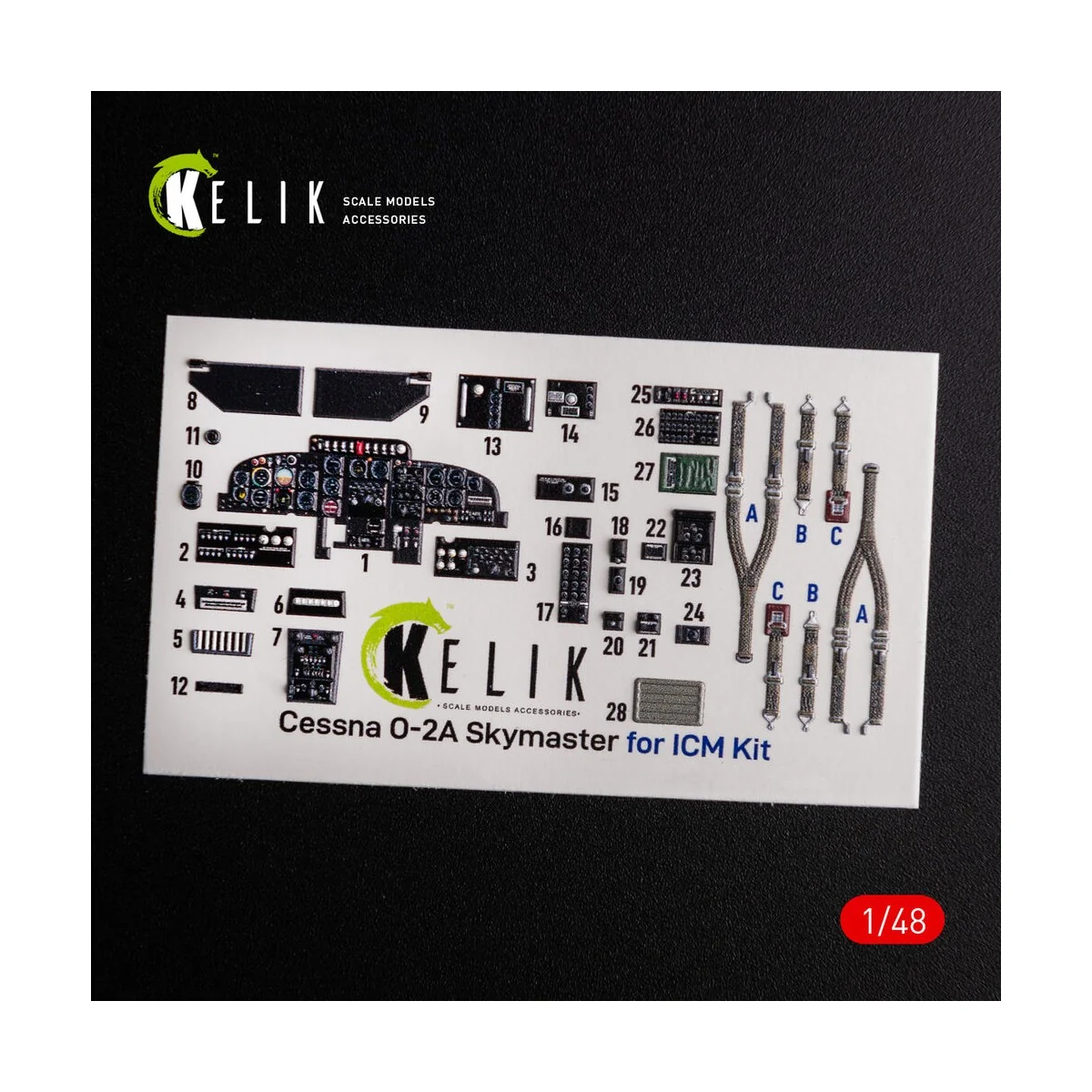 O-2A Skymaster interior 3D decals small version for ICM kit - Kelik...