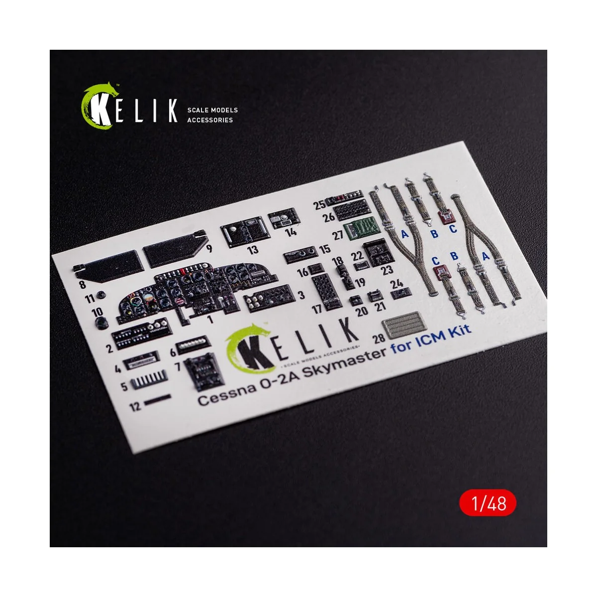 O-2A Skymaster interior 3D decals small version for ICM kit, 1/48 -...