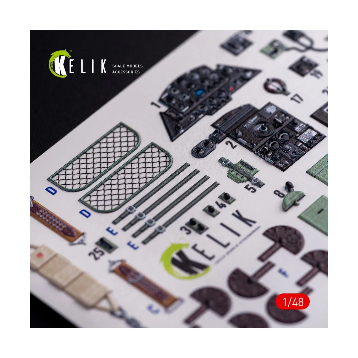 Ki-51 Sonia interior 3D decals for WingsyKits kit, 1/48 - Kelik K48077 Ki-51 Sonia interior 3D decals for WingsyKits kit, 1/48 - Kelik K48077
