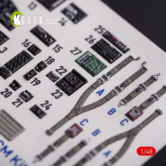 O-2A Skymaster interior 3D decals grey decoration type for ICM kit,...