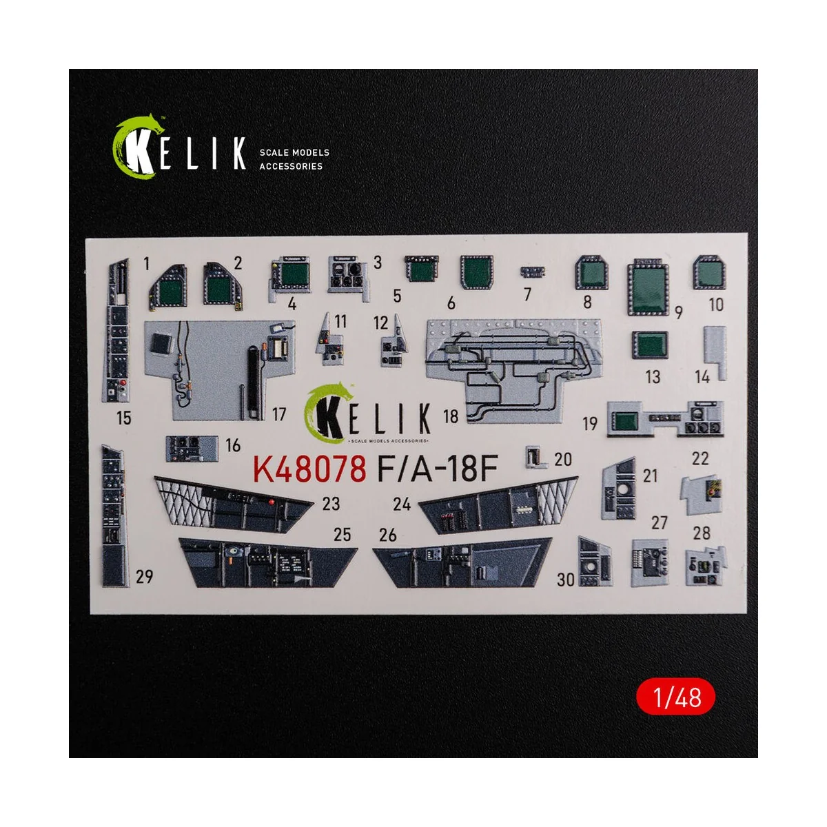 F/A-18F Super Hornet interior 3D decals for MENG kit, 1/48 - Kelik ...