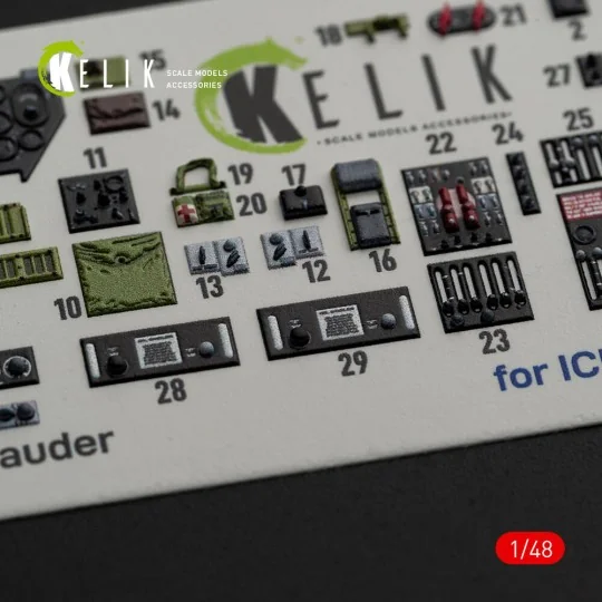 B-26B Marauder interior 3D decals for ICM kit, 1/48 - Kelik K48084