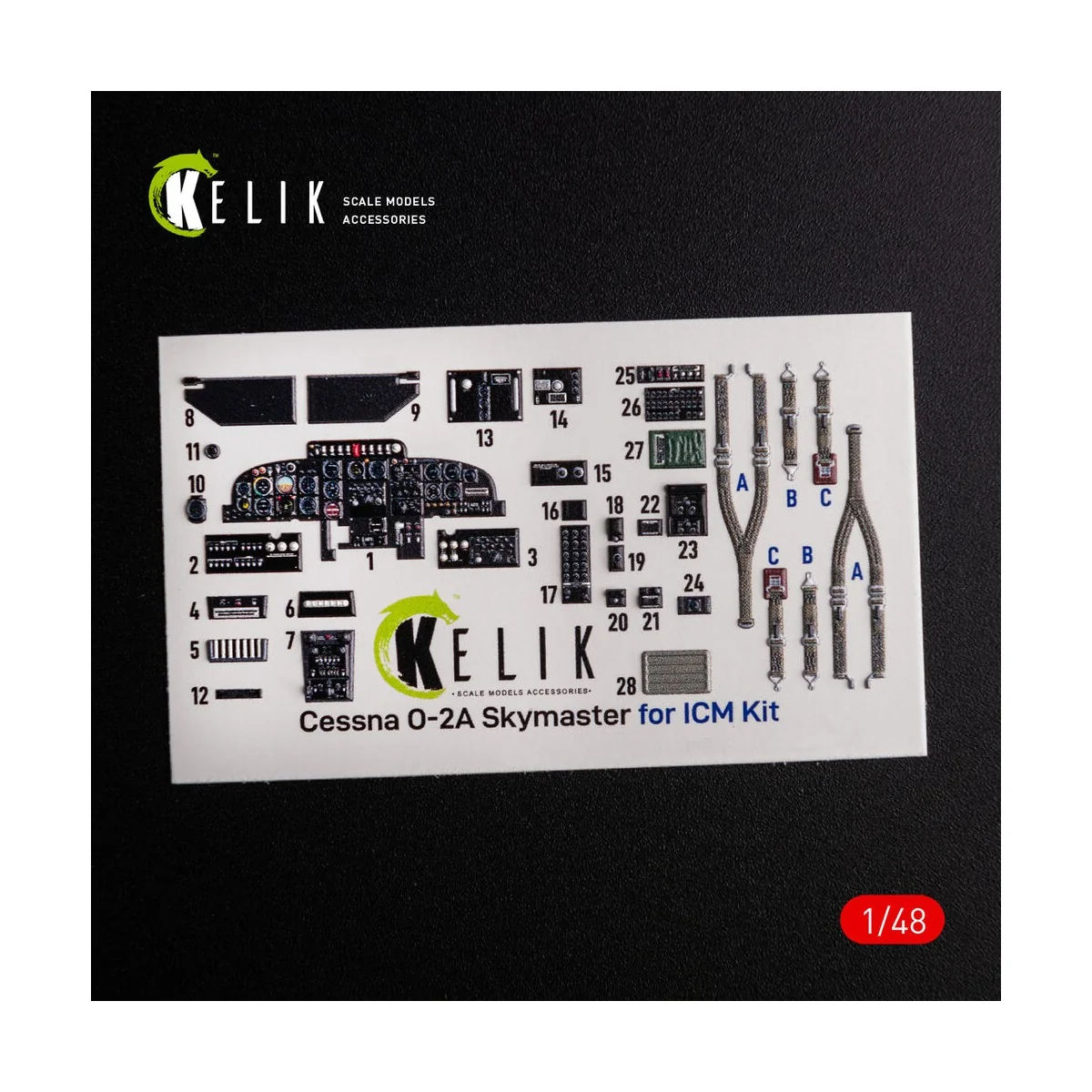 O-2A Skymaster interior 3D decals grey decoration type for ICM kit,...