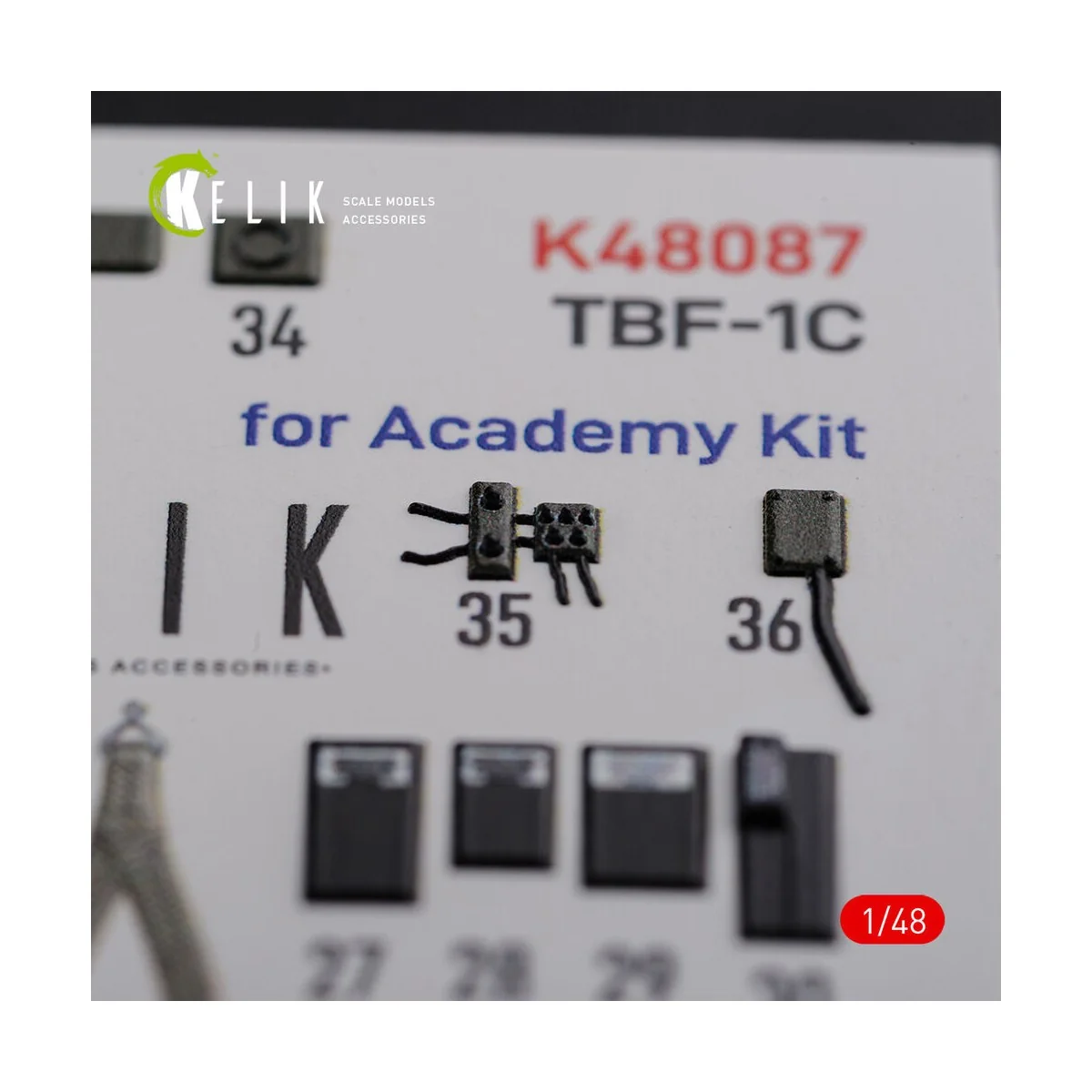 TBF-1C interior 3D decals for Academy kit, 1/48 - Kelik K48087