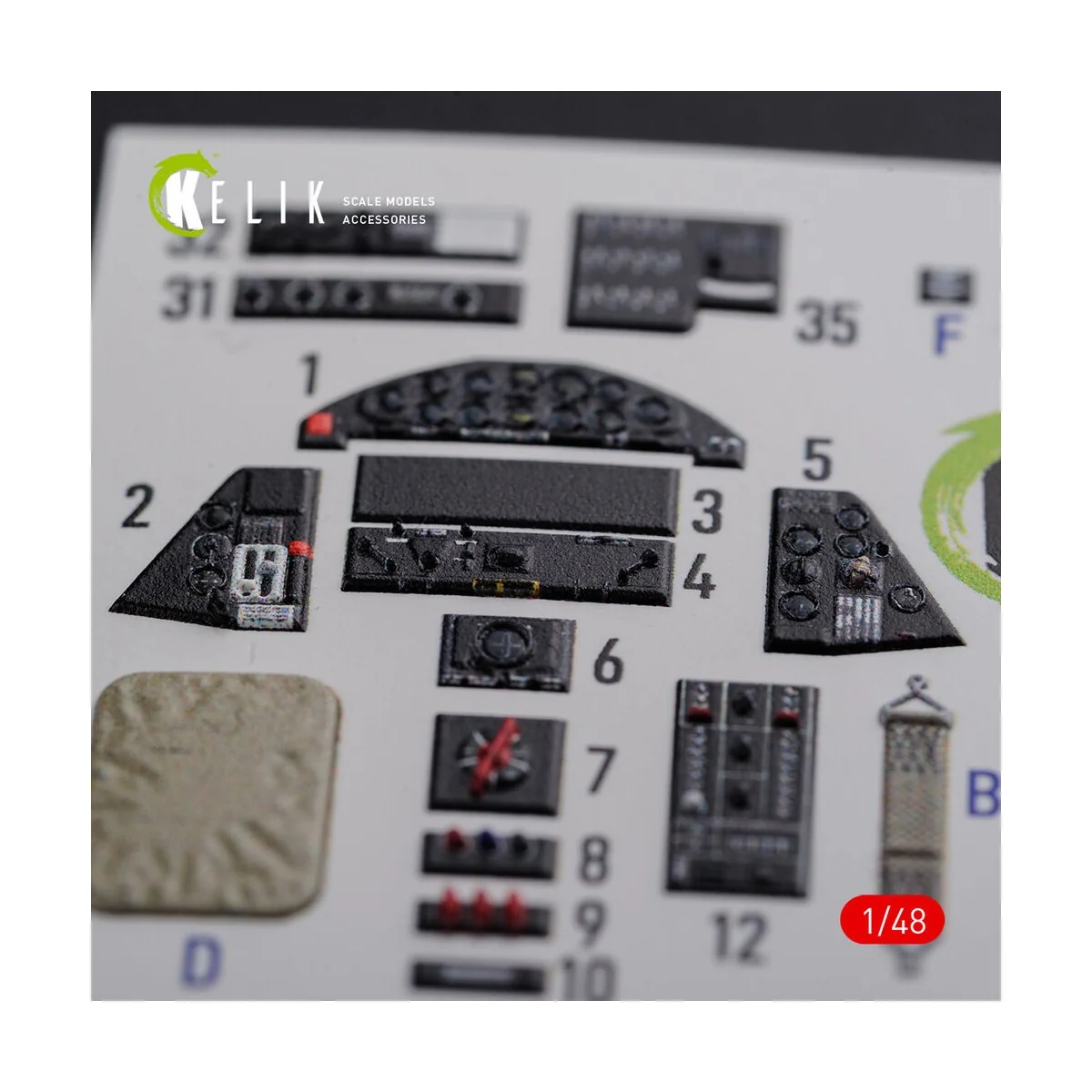 TBF-1C interior 3D decals for Academy kit, 1/48 - Kelik K48087