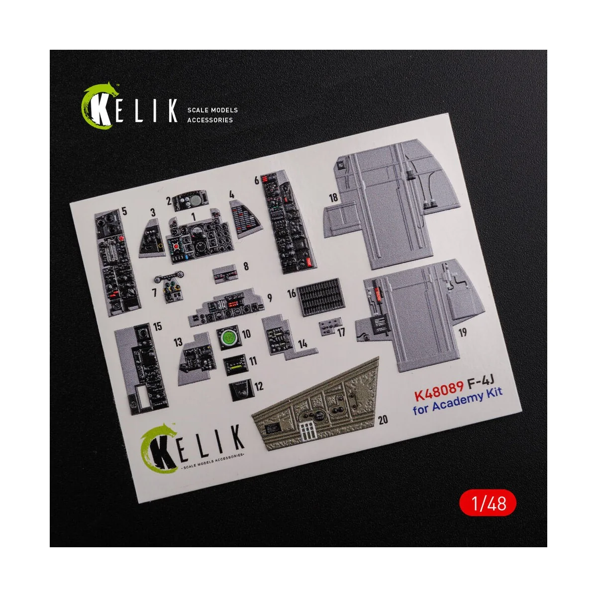 F-4J Phantom II interior 3D decals for Academy kit, 1/48 - Kelik K4...