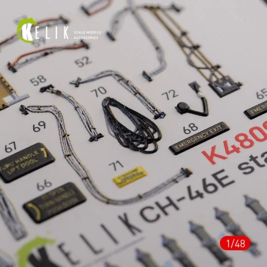 CH-46E Cargo compartment interior 3D decals for Academy kit, 1/48 -...