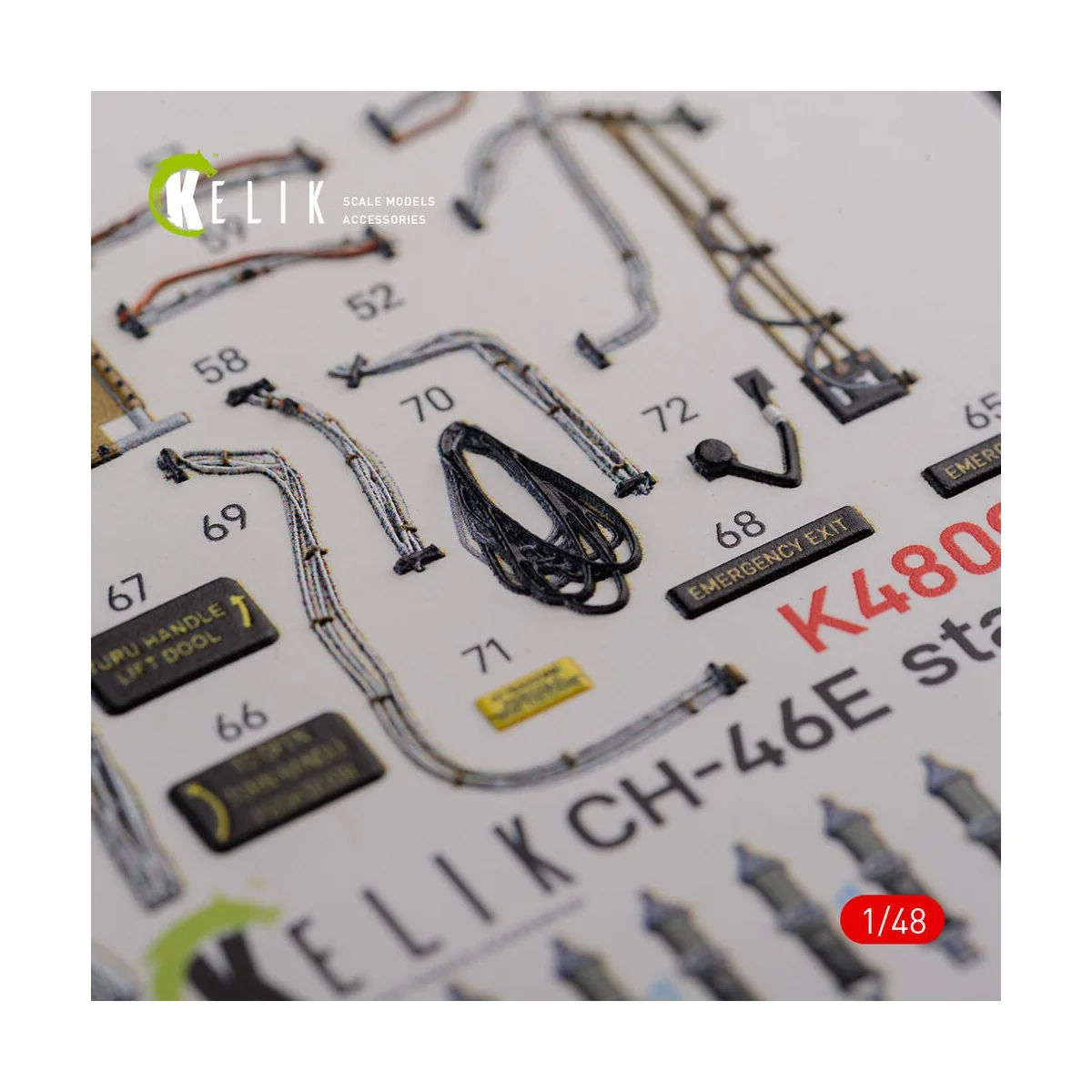 CH-46E Cargo compartment interior 3D decals for Academy kit, 1/48 -...