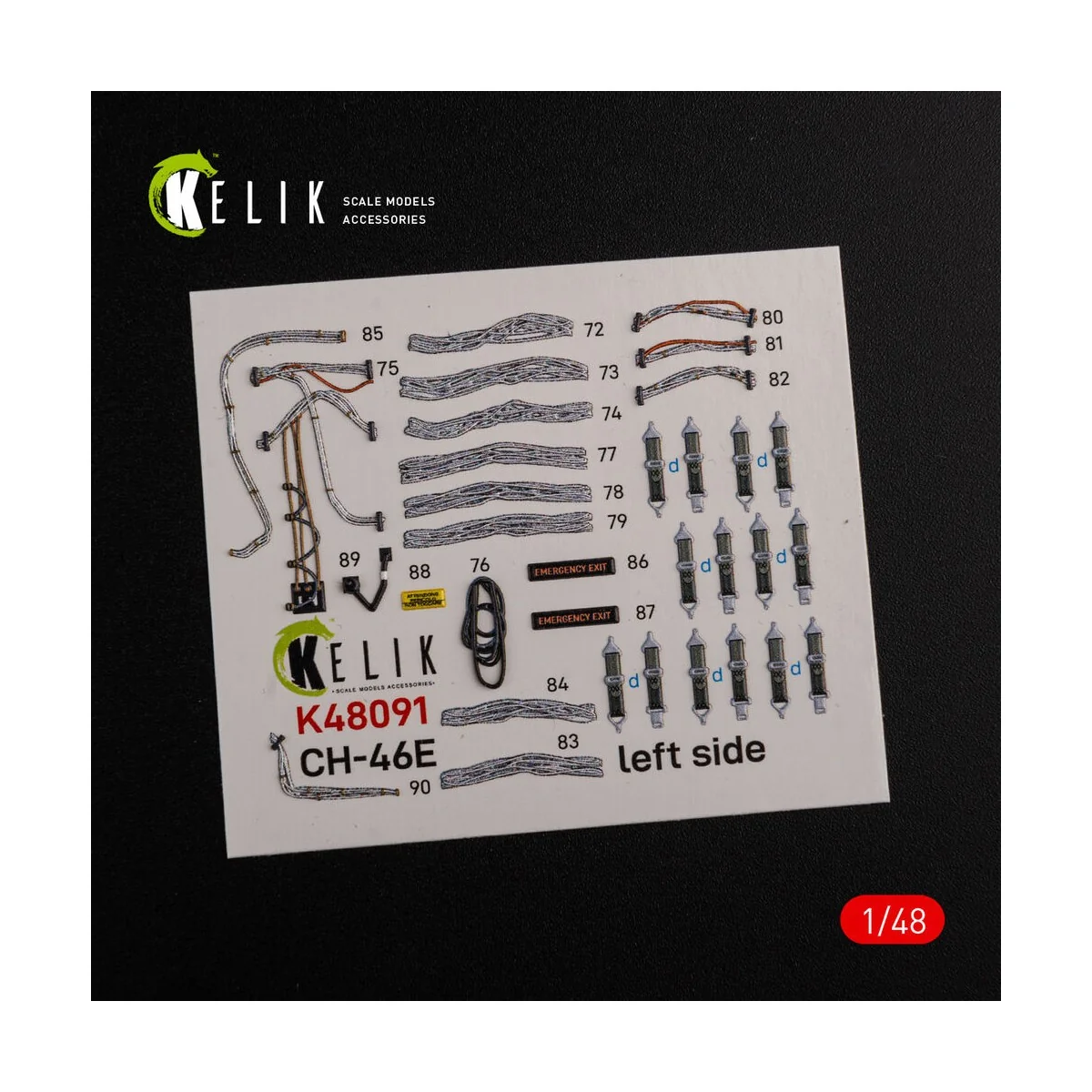 CH-46E Cargo compartment interior 3D decals for Academy kit - Kelik...