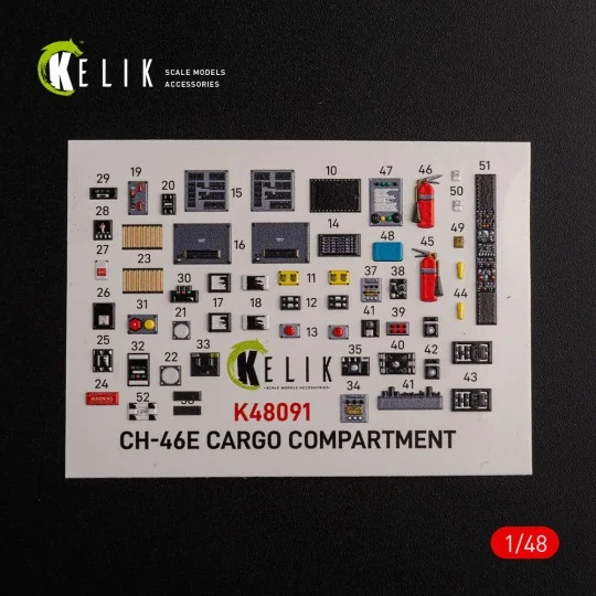 CH-46E Cargo compartment interior 3D decals for Academy kit - Kelik...